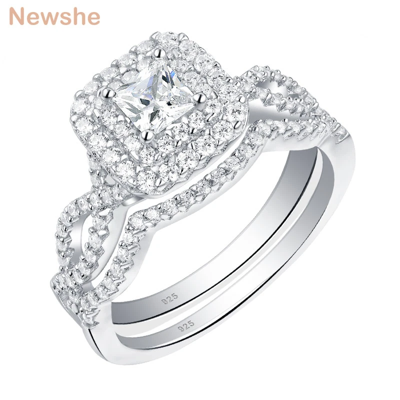 Aaaaa Zircon Engagement Ring Bridal Set 