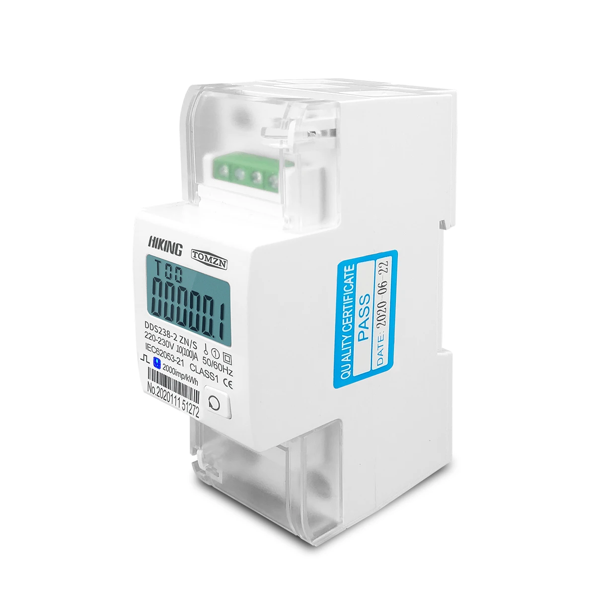 1PCS TOMZN Din Rail KWH Watt Hour Energy Meter 220V 230V 50Hz 60Hz Voltage Current DDS238-2 ZN/S Single Phase RS485 MODBUS-RUT — view 3