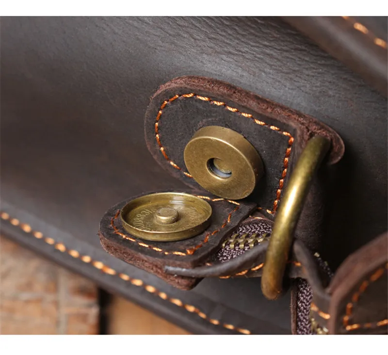 Vintage crazy horse cowhide men's briefcase outdoor travel work multifunctional handbag casual designer genuine leather backpack