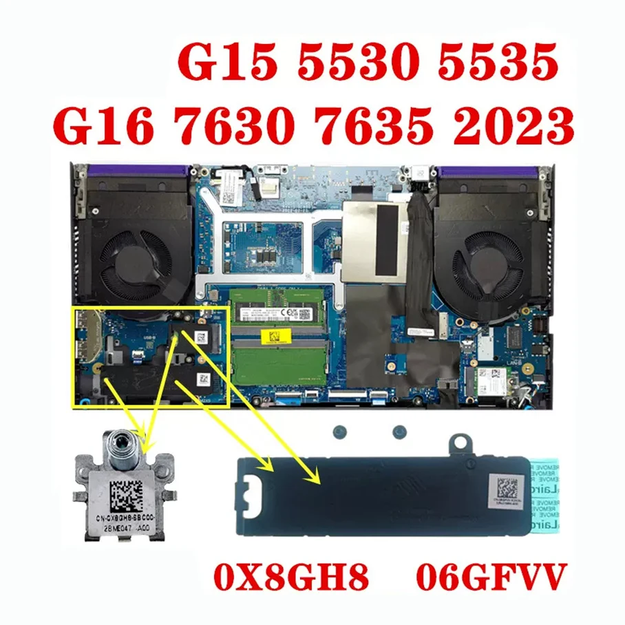 New Original Laptop M2 2230 2280 SSD Bracket With Heatsink Plate For Dell G15 5530 5531 5535 G16 7630 7635 04PKN1 06GFVV 0X8GH8