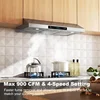 30 Inch Under Cabinet Range Hood with 900-CFM, 4 Speed Gesture Sensing&Touch Control Panel, Stainless Steel Kitchen Vent 2