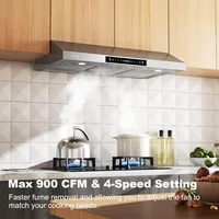 30 Inch Under Cabinet Range Hood with 900-CFM, 4 Speed Gesture Sensing&Touch Control Panel, Stainless Steel Kitchen Vent 2