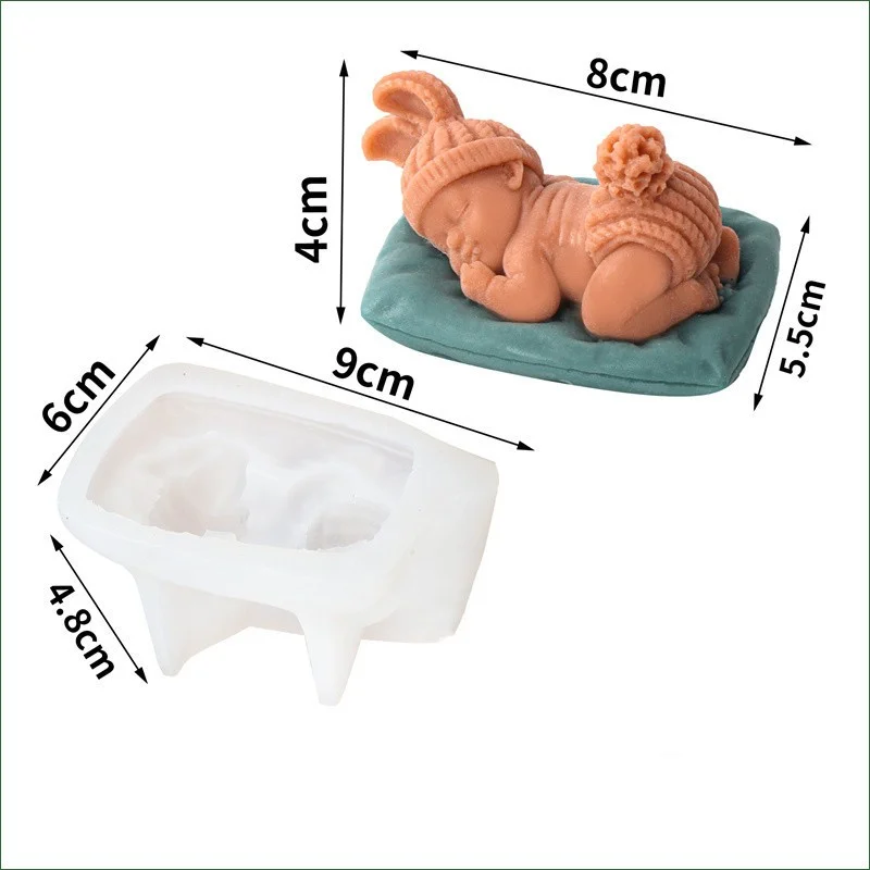 3D Baby Sleeping Shape Silicone Mold Kitchen DIY Fondant Cake Baking Chocolate Mold Handmade Soap Candle Plaster Resin Clay Tool