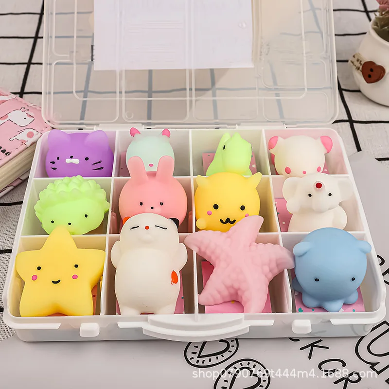 10Pcs/Set By Random Mochi Squishy Mini Kawaii Cute Animal Squishys Party Easter Gifts for Kids Stress Relief Toys mochi's fidget toys