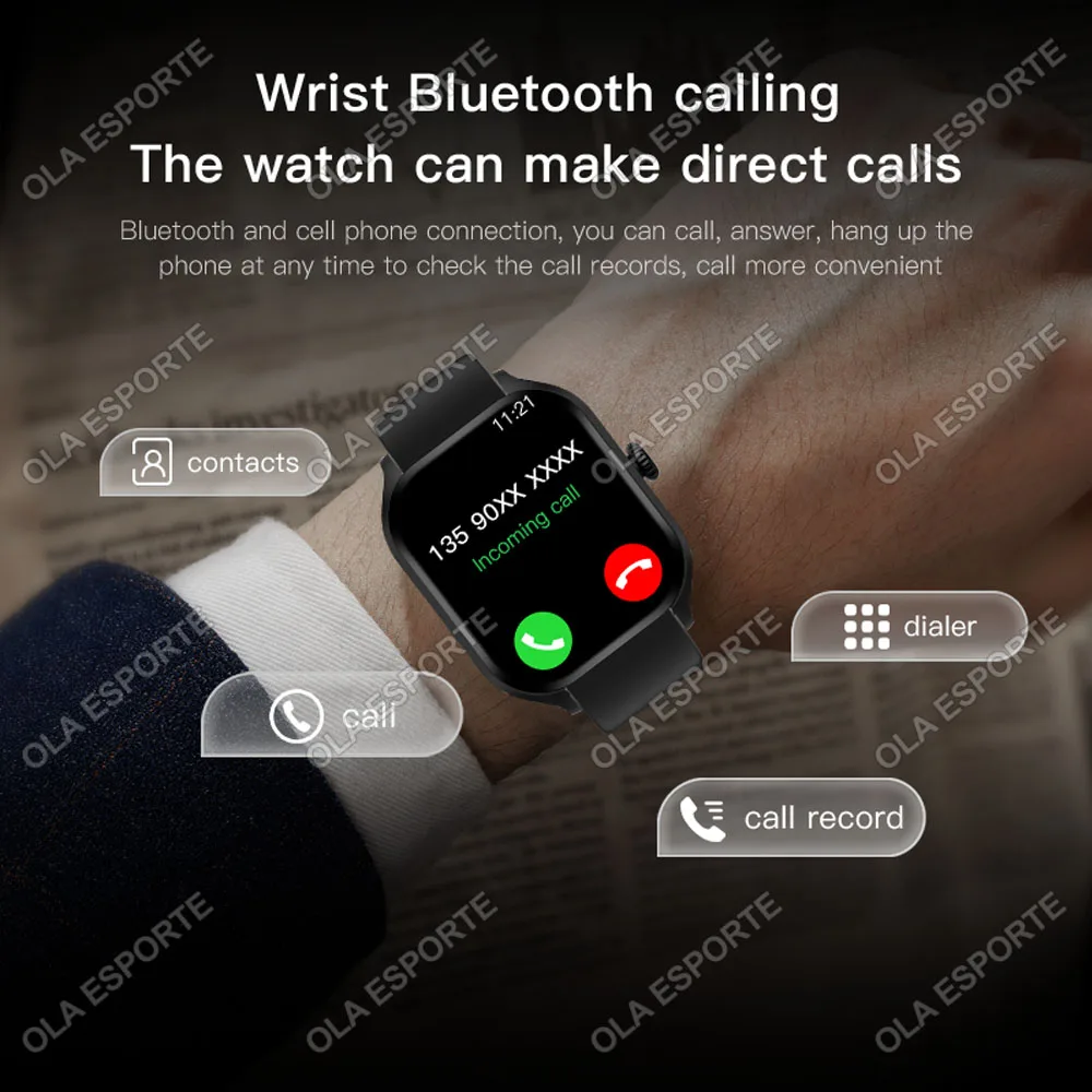 2026 New Smart Watch Android IOS Phone 2.01 Color Screen Bluetooth Call Blood Oxygen/Pressure Monitor Smart Watch Women Men Ma27 2