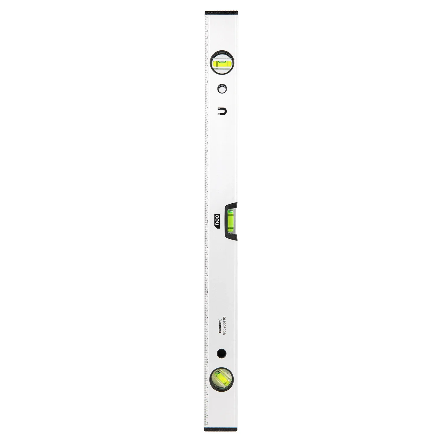 Deli 600mm Spirit Level Ruler High Precision Aluminum Alloy Magnetic Construction Bubbles Level Tools Horizontal Measuring