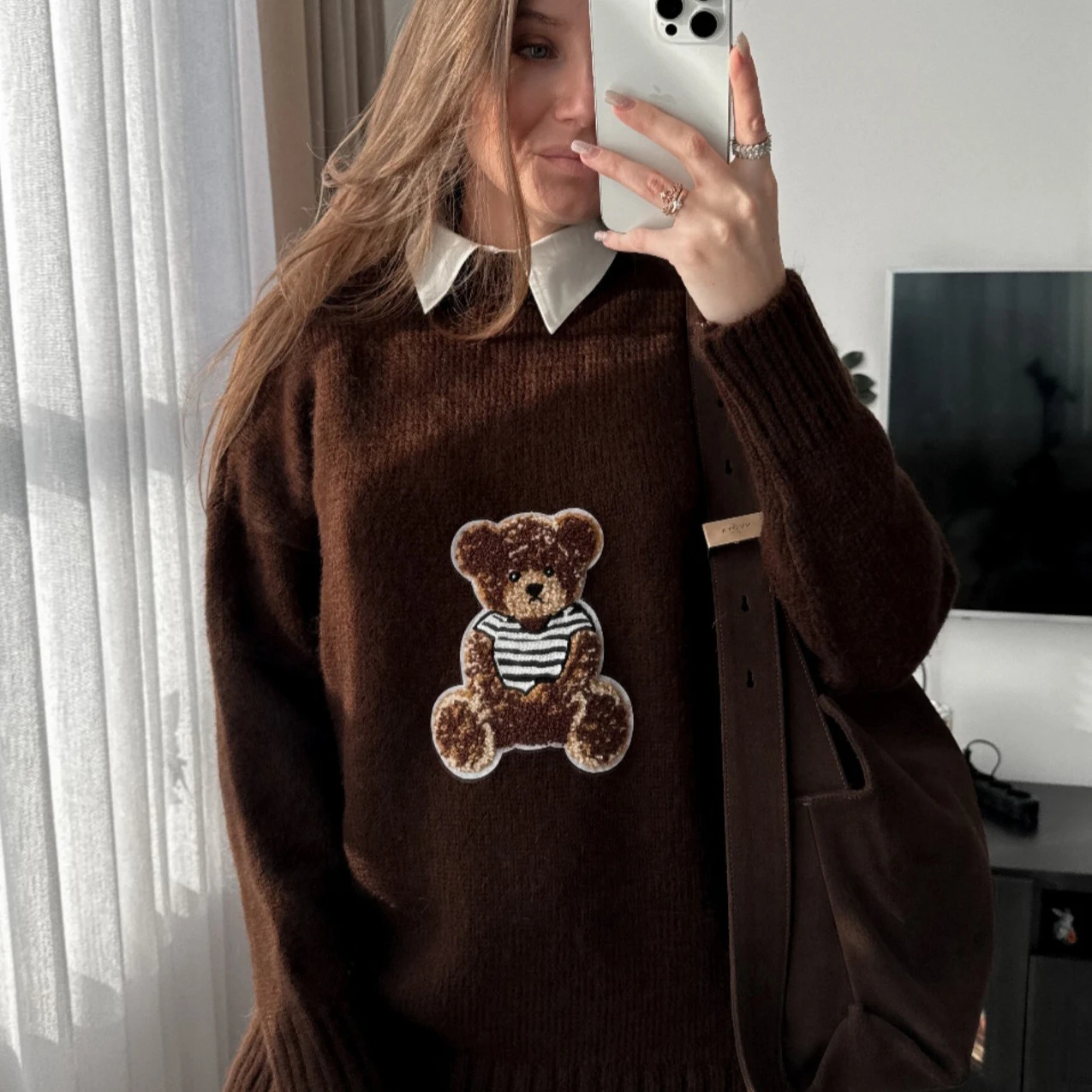 1PC Bear Shaped Patch Design Jacket