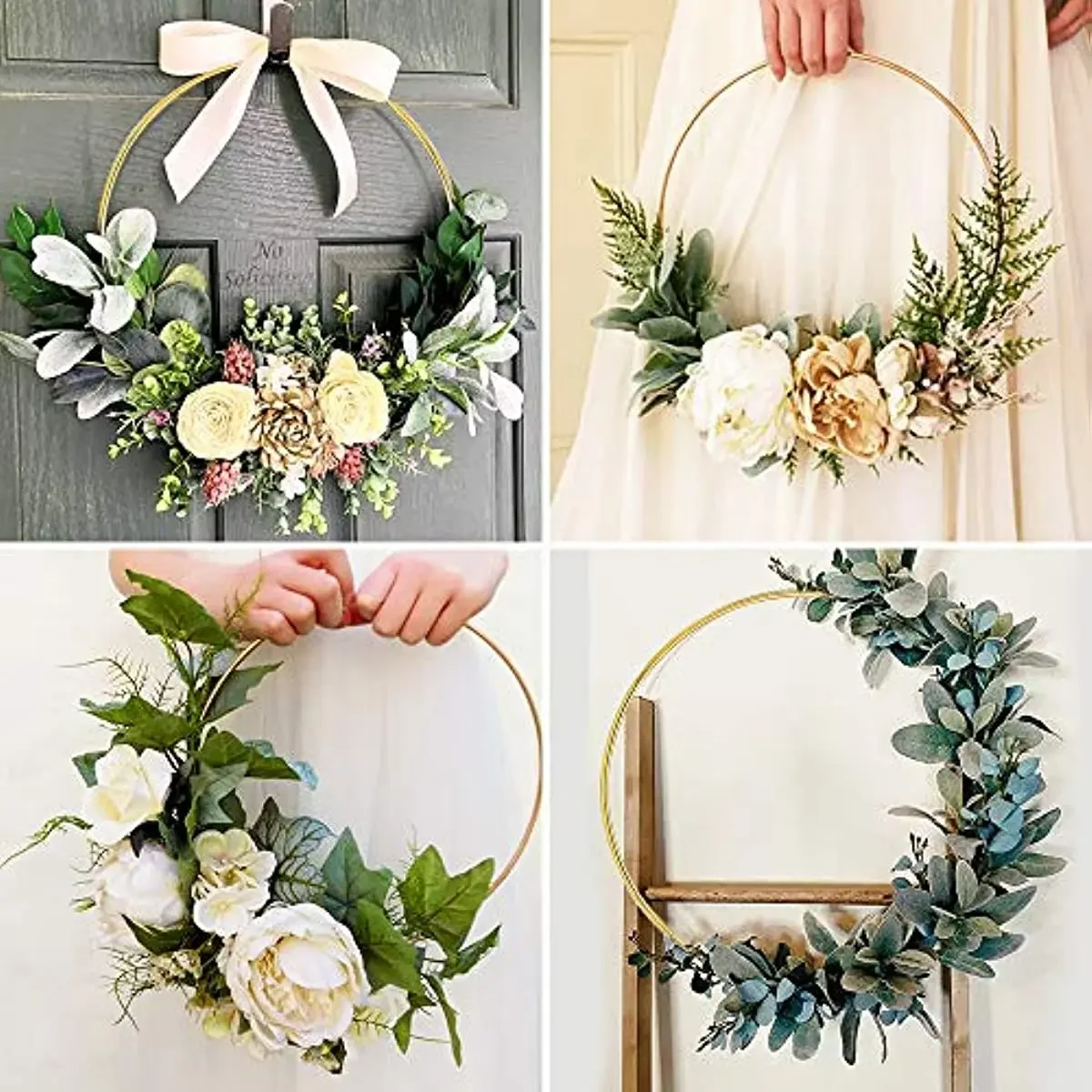 10cm 15cm 20cm 25cm 30cm Metal Floral Hoop Gold for Crafts Party Decoration Metal Dream Catcher Ring for Macrame