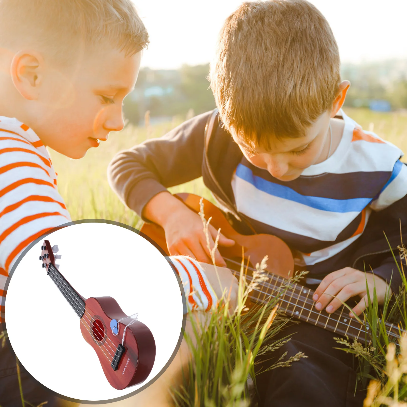 

Children's Guitar Toy Musical Instruments Kids Ukulele for Beginner Plastic Classical Wooden