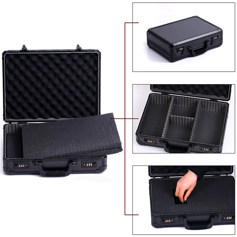

Aluminum Flight Case pre-cut Tool Case Tool sponge partition + Box Electrician's Box Suitcase Instrument Case With Hardware