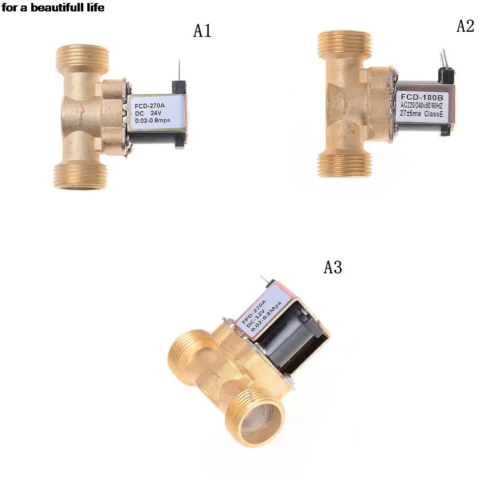 

1pc 12V DC 3/4" NPSM Slim Brass Electric Solenoid Valve Gas Water Air Normally Closed 2 Way 2 Position Diaphragm Valves