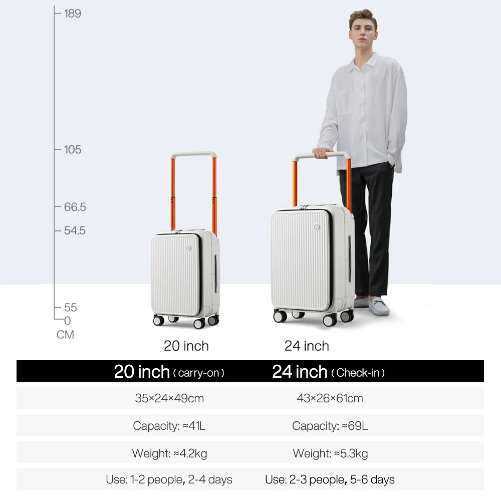 Laptop Pocket Suitcase Travel Suitcase Carry-On Luggage Trolley Case 20'' 24'' travel bag pull bar suitcase