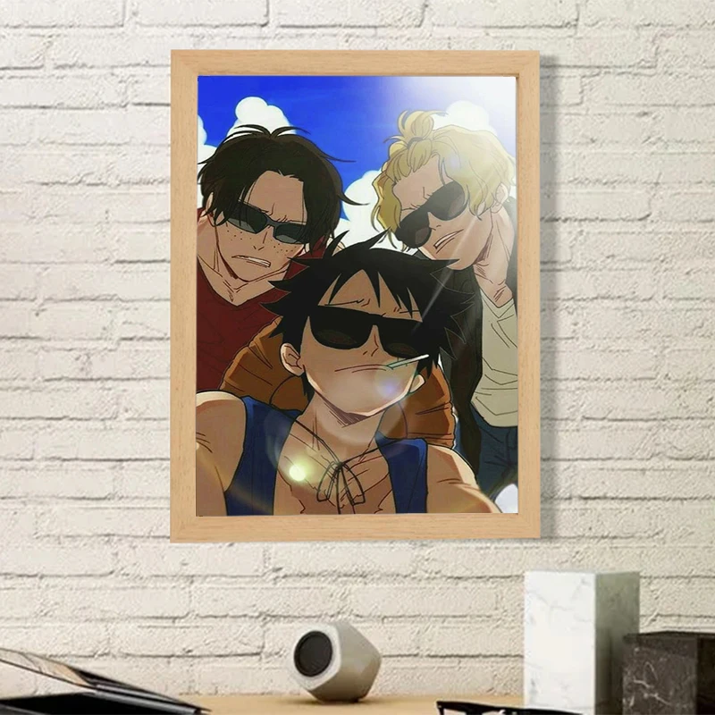 thumbnail image 1 of Pósteres de anime de One Piece para decoración de pared, decoración del hogar de Luffy con envío gratuito, pinturas grandes, póster de decoración moderna para sala de estar, 1 of 5