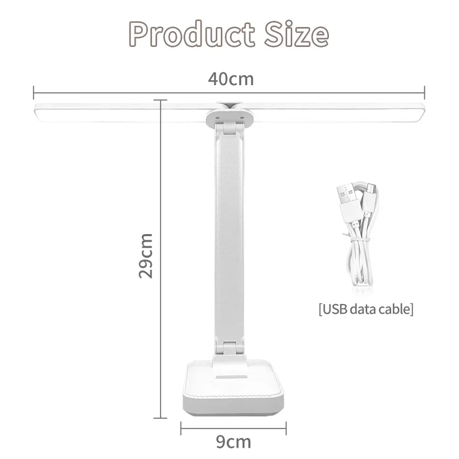 Foldable LED Desk Lamp USB Rechargeable Reading Lights 3 Levels Dimmable Touch Eye Protection For Bedroom Bedside Study Lighting 6