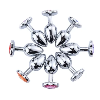 S/M/LAnal Beads Crystal Jewelry Round Butt Plug Stimulator Sex Toys Dildo Stainless Steel Anal Plug For Gay Couple anal plug 5