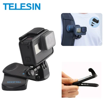TELESIN Zaino Clip Per GoPro Hero 13 12 11 10 9 8 7 360 Rotary Clip di Montaggio per DJI Osmo Action Xiaoyi Insta360 Action Carema