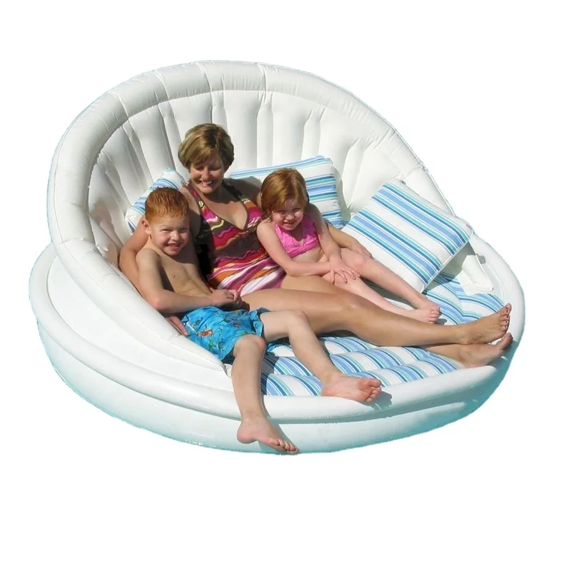 Durable New Design Round Pool Lounging Water Inflatable Floating Sofa Chair