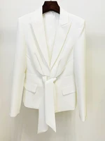 HIGH STREET Newest 2026 Designer Runway Suit Set Women's Lacing Belt Blazer Pleated Zip Pants Set 2pcs Set - Image 4