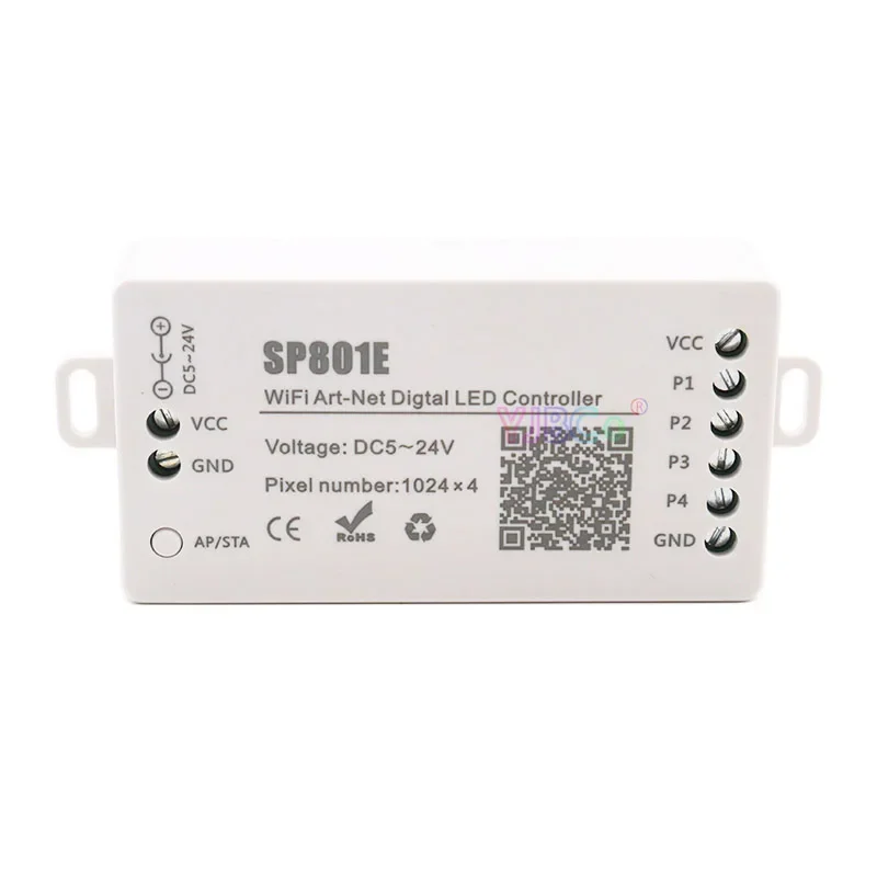 

Wifi Art-Net Magic LED Controller SP801E 5V-24V 12V Matrix Panel Module WS2812B Strip light Programmable APP Control iOS Android