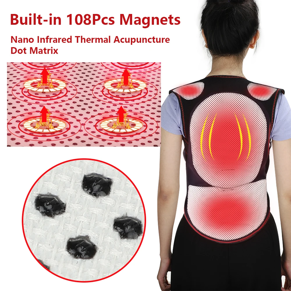 Tourmaline Magnet Self Heating Back Support Belt