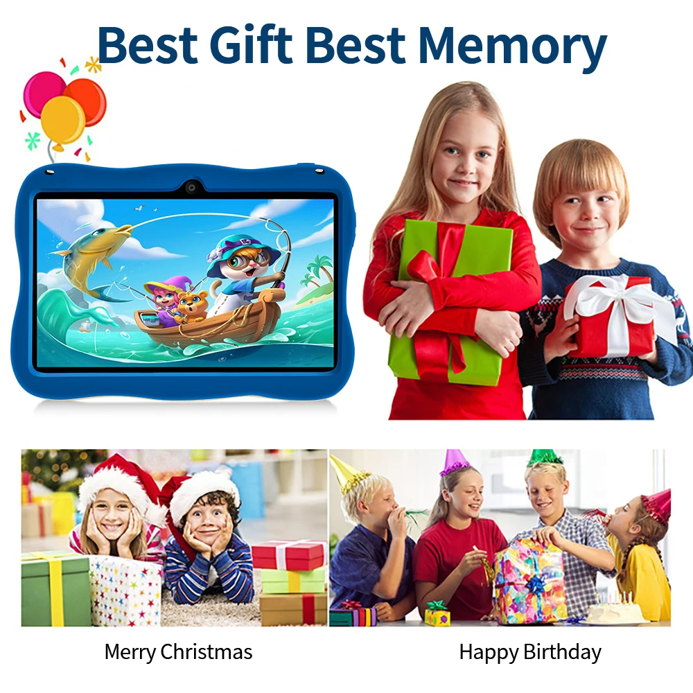 Sauenaneo Global New Original 7.0-inch Kids Tablet Android Children's Game Education Tablet 4GB RAM 64GB ROM 4000mAh Battery 2