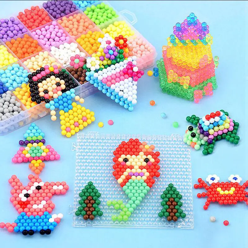 Aqua Beads DIY Set Perlen Tool Creativity Magic Water Beads Pegboard Arts and Crafts for Kids Toys Girls Children Gift 5 7 10 5 Aqua Beads DIY Set Perlen Tool Creativity Magic Water Beads Pegboard Arts and Crafts for Kids Toys Girls Children Gift 5 7 10 5