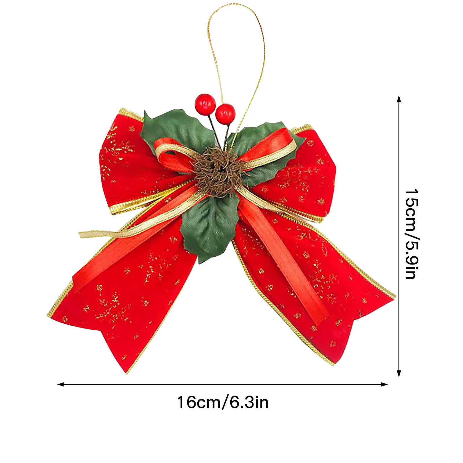 Mini Bow Christmas Tree Decoration Leaf Bow Decorations Christmas Ornaments Bowknot Crafts Suitable for Family Party Supplies