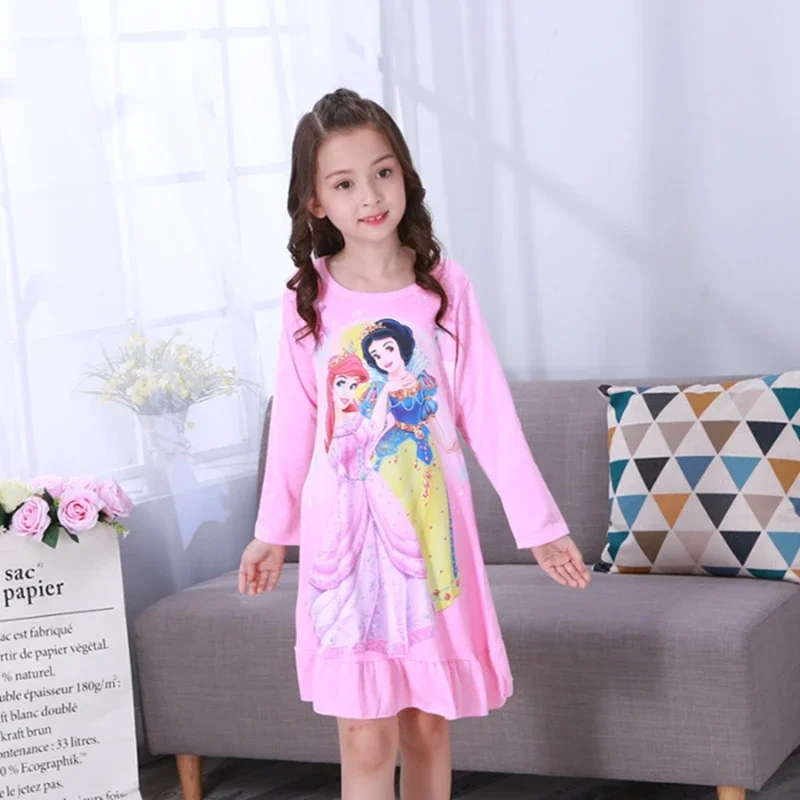 Children tops children nightdress summer spring girls cartoon Anna Elsa Olaf princess nightgown pajama long sleeve sleep dresses