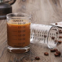 90/120ml Heat-resistant Glass Measuring Cup Milk Jigger Glass Ounce Cup With Handle  Espresso Coffee Brarista Accossories