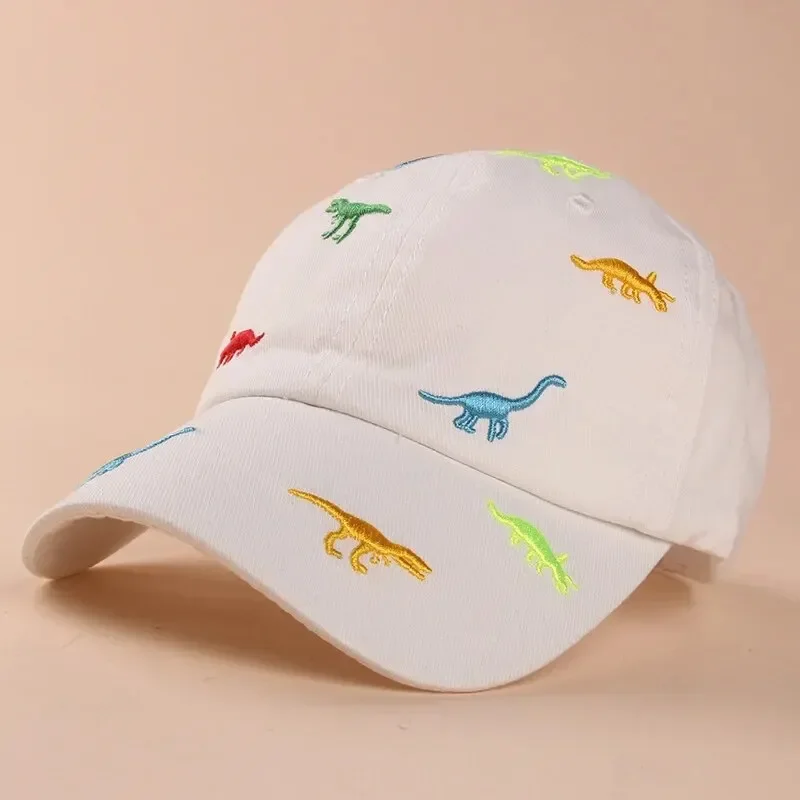 Summer Kids Baseball Cap Outdoor Adjustable Infant Boy Girls Sun Hats Cartoon Dinosaur Embroidery Baby Cap 5