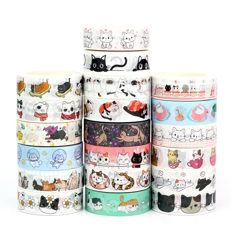 Set De 18 Rollos Washi Tape Anime - Diseños Kawaii, Perfectos Para Manualidades