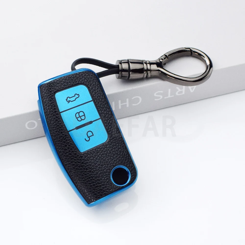 Remote Control Case Car Key Cover and Keychain for Ford Vehicles