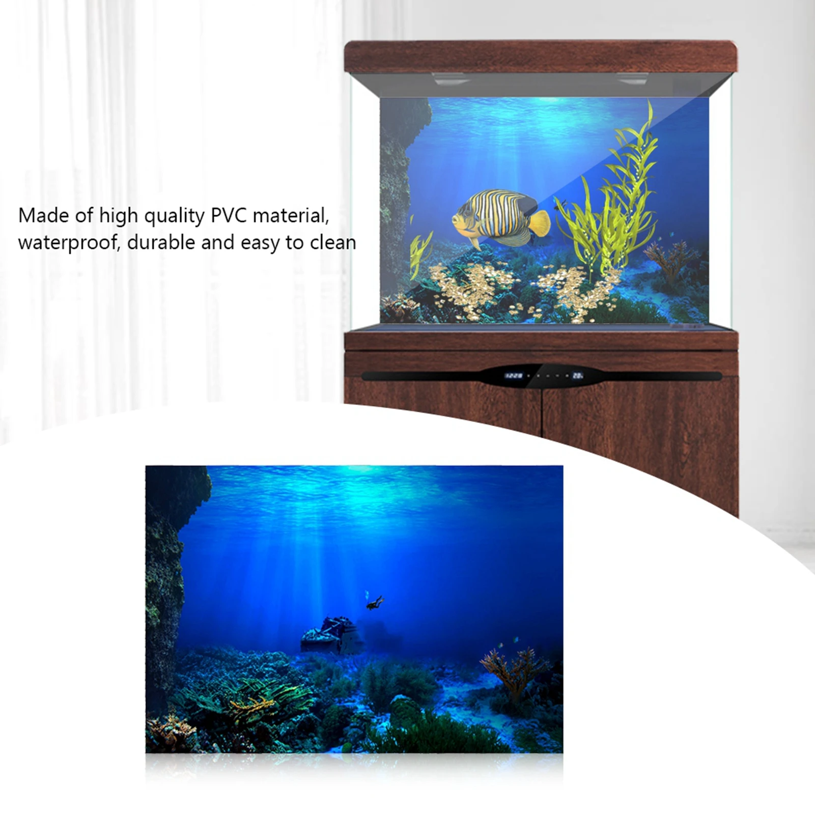 Poster Adhesive Seaworld Background for Aquarium Fish Decoration fish tank decorations fish tank backdrop