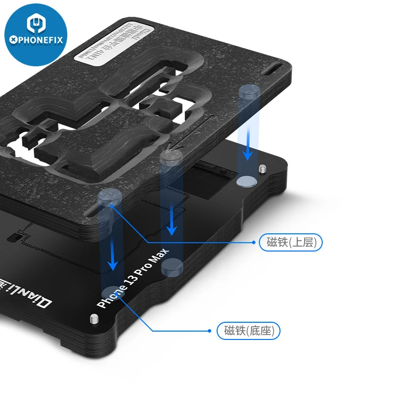 QianLi Middle Frame Reballing Platform Motherboard Fixture BGA Reballing Stencil for iPhone 11 12 13 mini 14plus 15 16 17Pro Max