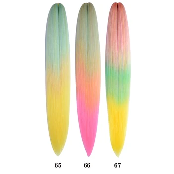 Miss Rola Synthetic Ombre Pre Stretched Kanekalon Hair Jumbo Braid Yaki Straight Hair Extension Twist Braid Bulk Wholesale