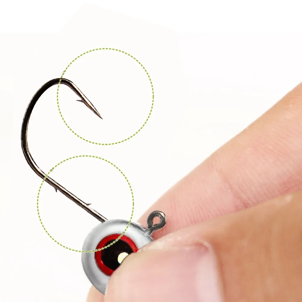 5-20Pcs Big Fish Eye Jig Kopf Haken 2,5g 3,5g 5g Schaft Stacheldraht Wurzel Ned Rig angeln Weicher Köder Kit Tackle Pesca Getriebe Angelhaken – Detail 9