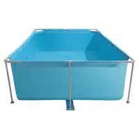 Piscine hors sol à structure métallique, 3 x 2 x 0,76 m, grande piscine familiale rectangulaire en PVC, structure en acier, capacité d'eau 3959 L, avec système de drainage à débit contrôlé, pour extérieur, bleu 1