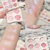 Shell Eyeshadow Palette Sparkling Pearlescent Glitter Eye Shadow Plate Diamond Highlight Eye Makeup Cosmetic for Autumn Winter