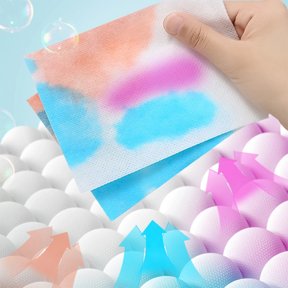 

50 Pcs Colour Catcher Sheet Dyeing Proof Cloth Color Absorption Paper Quickly Absorbing Washing Machine Color Run Remove