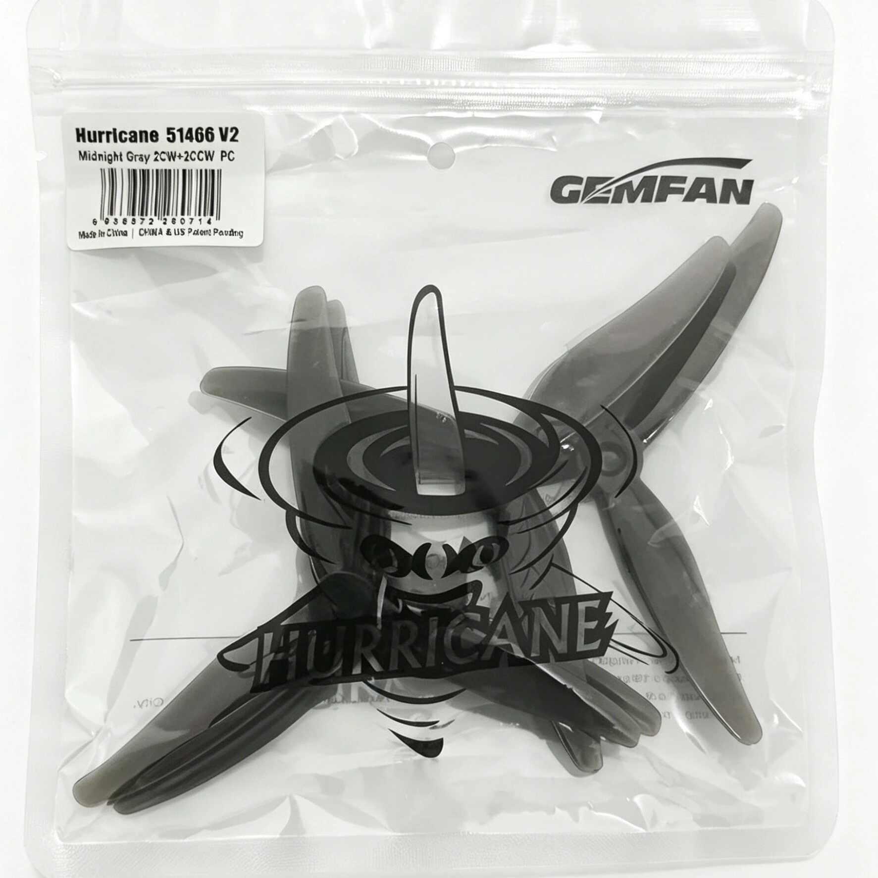 Hélices Gemfan Hurricane 51466 MCK V2 5 pouces 3 pales PC, emballage d'origine avec 8 pièces