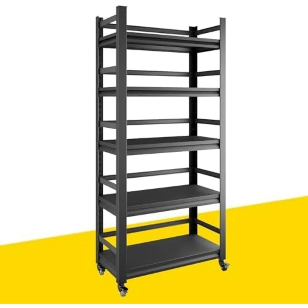 24"D x 48"W x 72"H Garage Storage Shelves 3000LBS Heavy Duty Metal Shelf Organizer Storage 5 Tier Adjustable Shelves 6