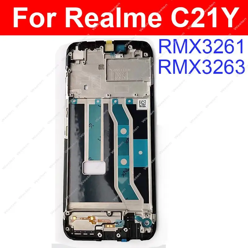 LCD 스크린 프레임 커버, 전면 프레임 하우징 부품, Realme C35 C33 C31 C30 C25 C25Y C25S C20 C21 C21Y C17 C15 C11