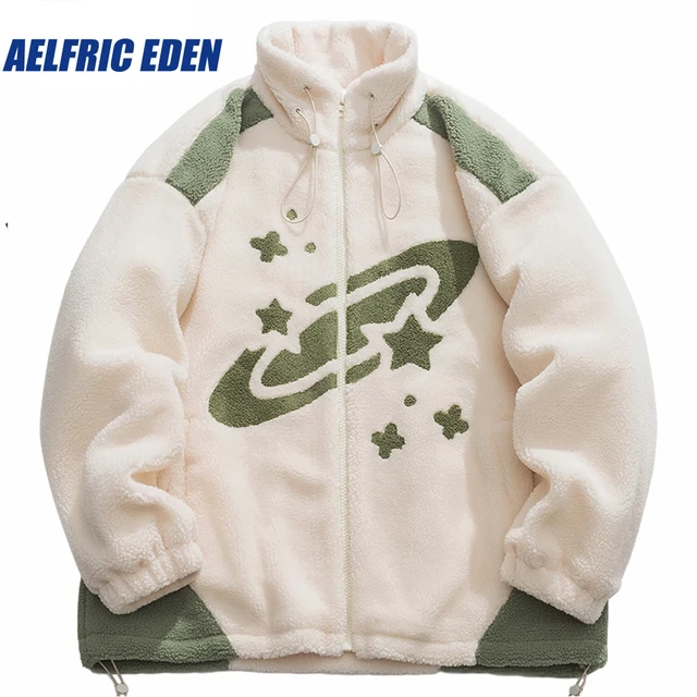 Aelfric Eden Fleece Stars Space Jacket 2023 Hip Hop Streetwear Coat  Harajuku Jacket Winter Jacket Zipper Up Turtleneck Outwear - AliExpress