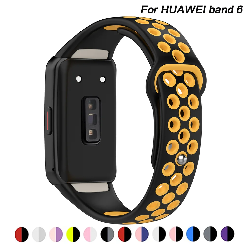 Silicone correa For Huawei Band 6 strap 6 Pro Smartwatch accessories Replacement Breathable Sport bracelet Honor Band 6 Strap