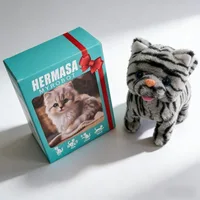 Jouet chat électrique qui marche et qui miaule - Animal en peluche réaliste qui court, cadeau mignon 2026 pour enfants, jouets électroniques pour bébés 4
