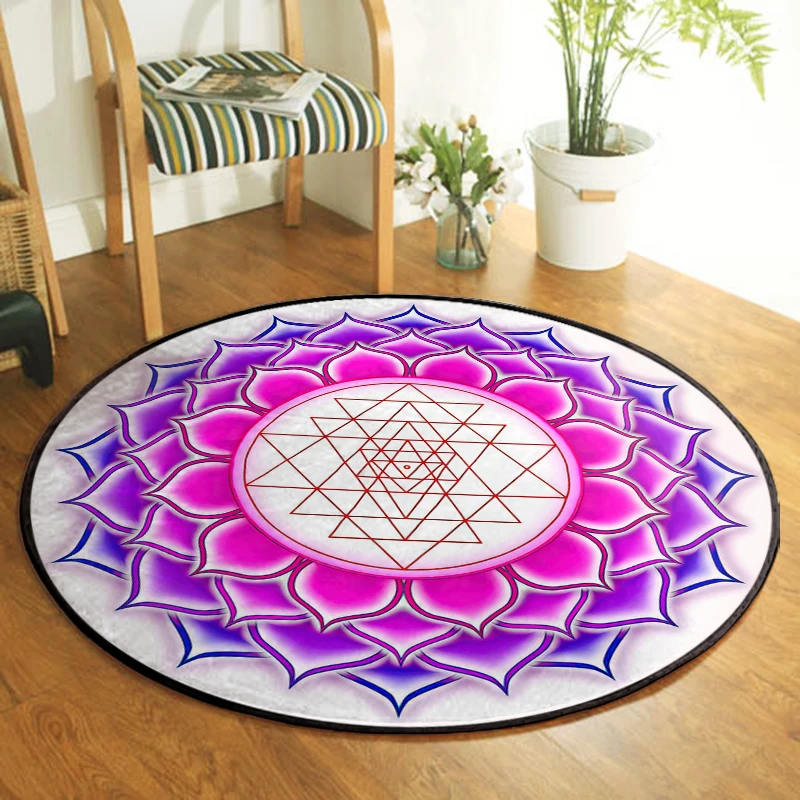 Alfombra redonda de Mandala de loto de Tai Chi, flor de la vida, Reiki, Yoga, meditación, sala de estar, dormitorio, baño, cocina, felpudo, nuevo