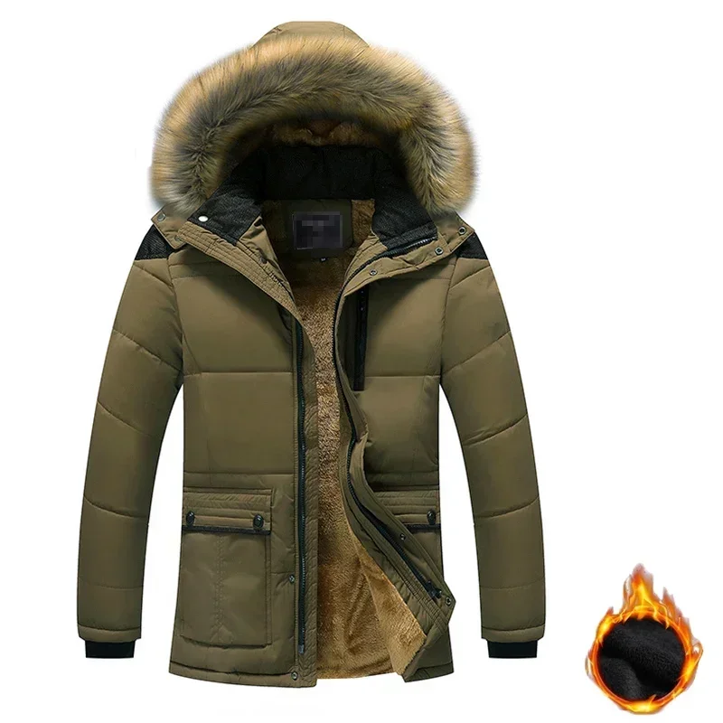 New Men Winter Outdoor Casual Windproof Keep Warm Waterproof Thickened Cotton Jacket Men Detachable Hooded Jacket cotton jacket