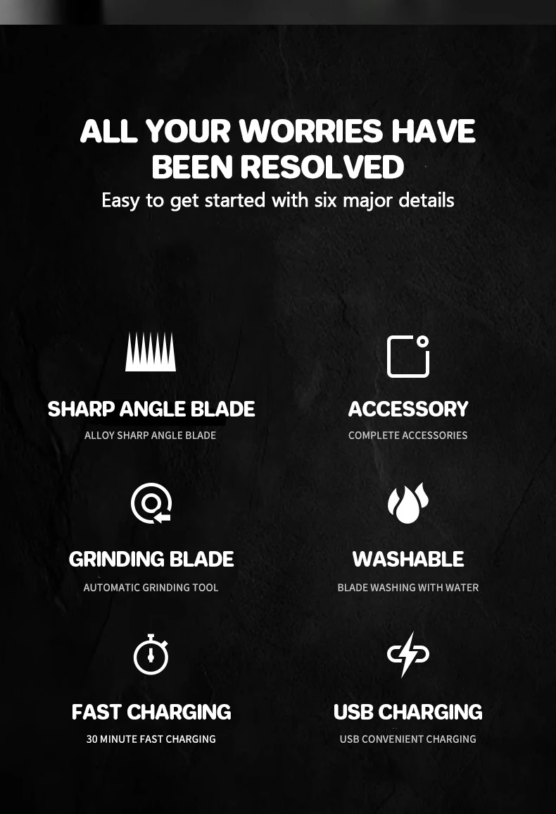 Description Picture 3 of itemHair Clippers for Men Cordless Barber Clippers Professional Cutting Kit Rechargeable Beard Trimmer Home Haircut Grooming Set