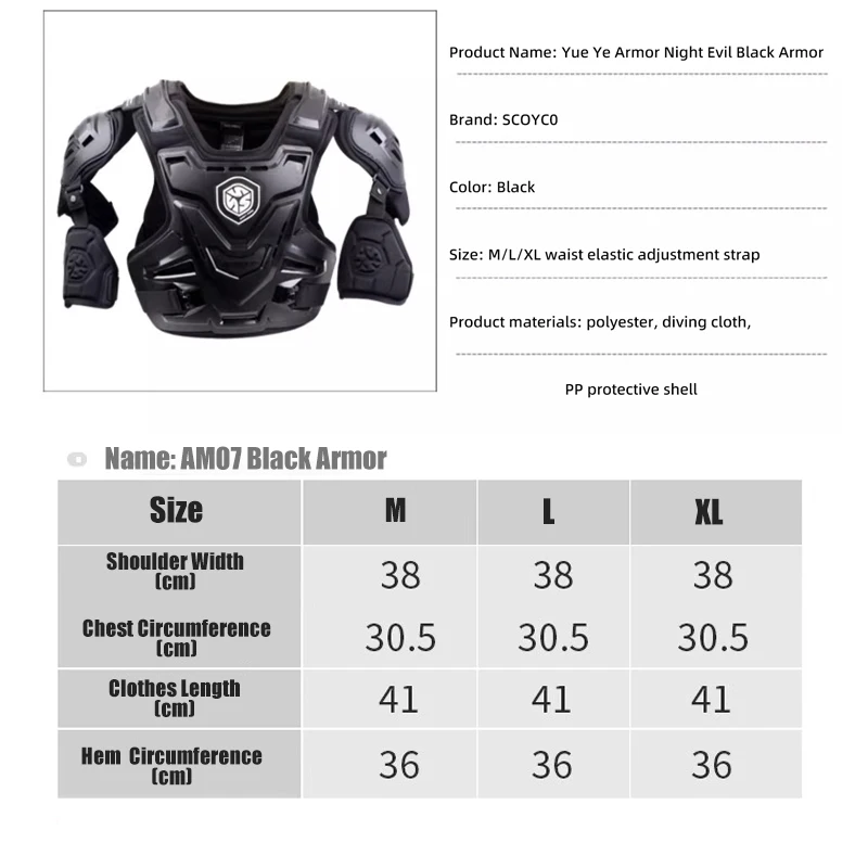 SCOYCO Motocross Armor Vest Motorcycle Body Armor Protection Jacket Men Dirt Bike MTB MX Chest Back Protective Moto Equipment