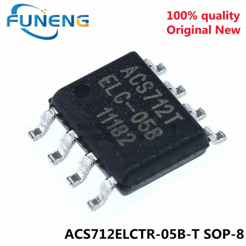 10 шт., планшетовые ACS712 ACS712T ACS712ELCTR ACS712ELCTR-05B 5A 5V BI 8-SOIC Датчик тока IC (ACS712ELCTR-05B-T) 20A 30A